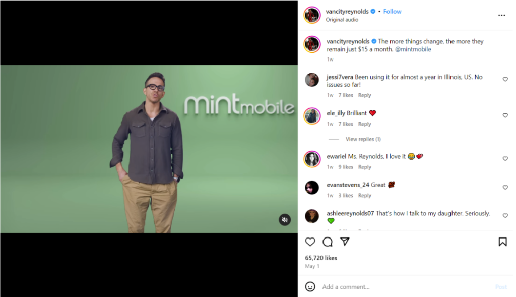 ryan reynolds brand ambassador for mint mobile 