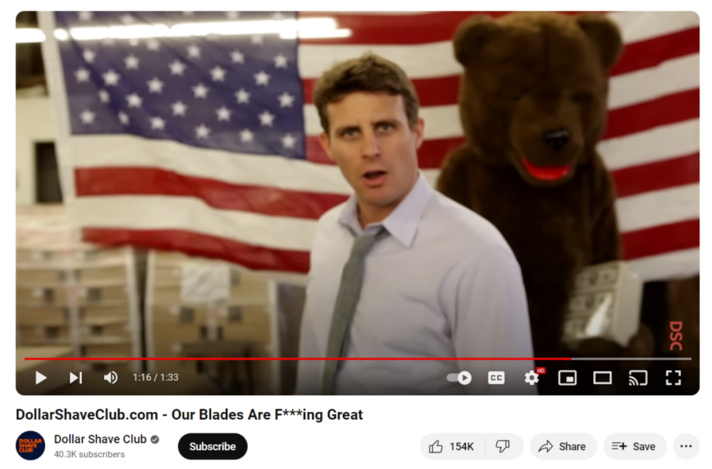 dollar shave club youtube campaign video